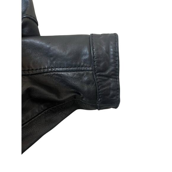 MICHAEL KORS WOMENS GENUINE LEATHER BLACK MOTO BIKER JACKET COAT BLACK SIZE L - Picture 5 of 15